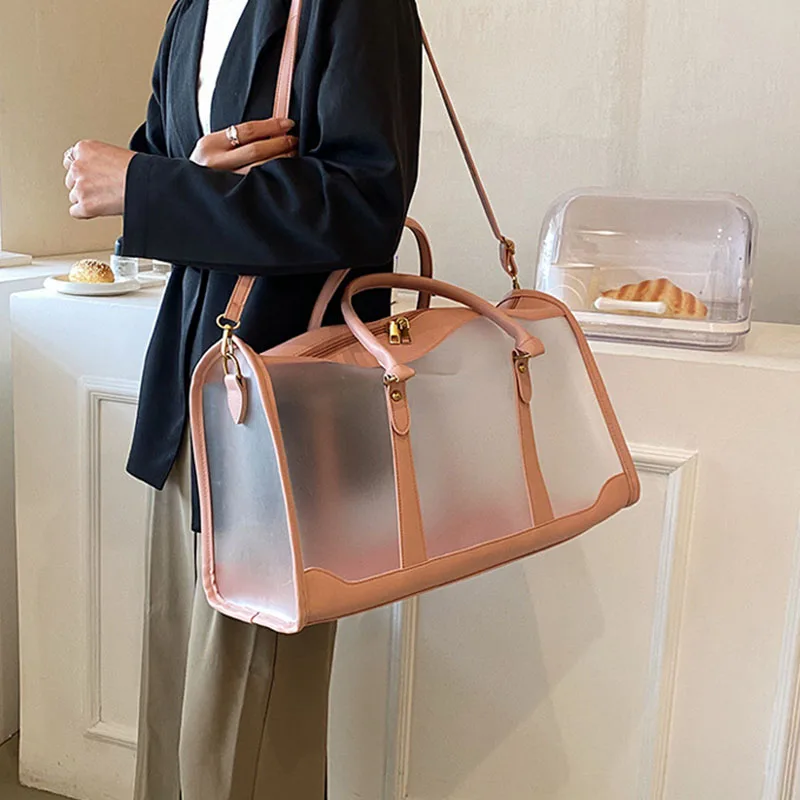 Large Capacity Transparent Fashion Single-shoulder Bags Women's Waterproof Travel Crossbody Bag Casual Simple Commuting Handbag