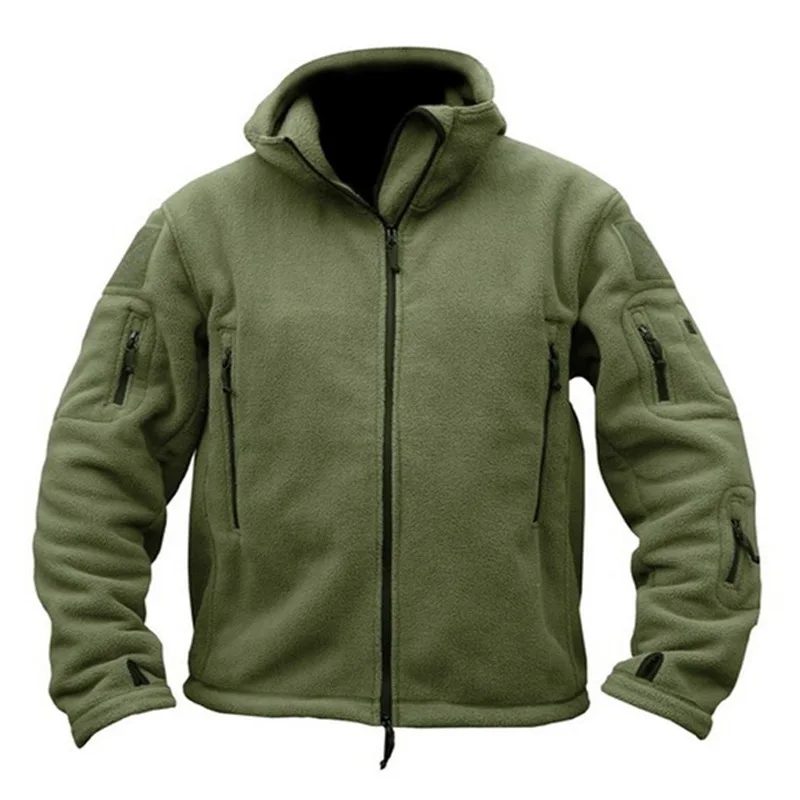 

Military Army Jackets Mens Fleece Tactical Combat Jackets Full Zip Hooded Coats Hiking Climbing Outerwear Causal Parka
