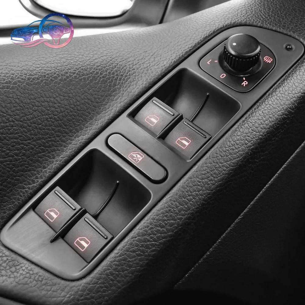 Фото 5ND959857 Для VW Golf 5 6 GTI MK5 MK6 Jetta Tiguan Passat B6 CC Fabio: Кнопка управления стеклоподъемником пассажирской стороны, красная, 7L6959855B №3