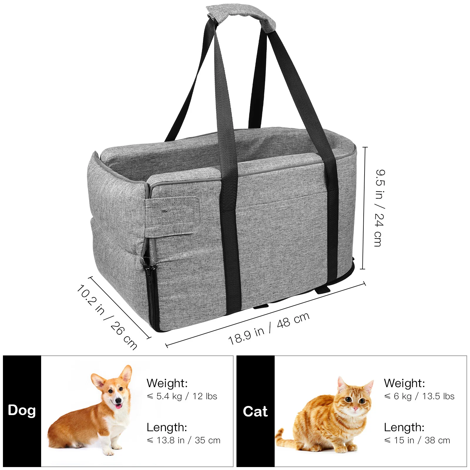 

Dog Console Car Seat Dog Booster Seat for Small Dogs Pet Supply Suitable for Car Travel