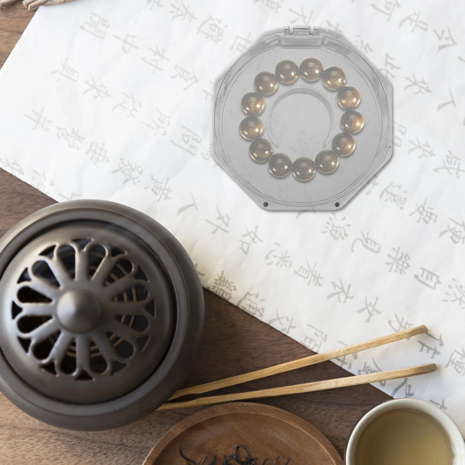 

Transparent Beaded Bracelet Storage Box Clamshell-type Bangle Case Jewelry Bracelet Display Box