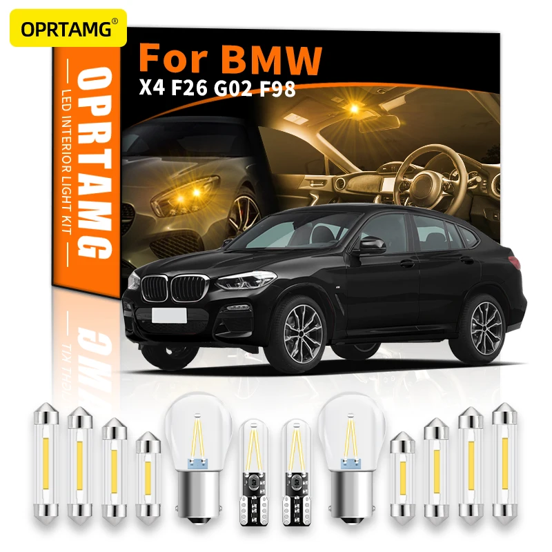 

Светильник OPRTAMG для BMW X4 F26 G02 F98 1996 2000-2022 Tucson Santa Fe Santafe Canbus, внутреннее освещение для автомобиля