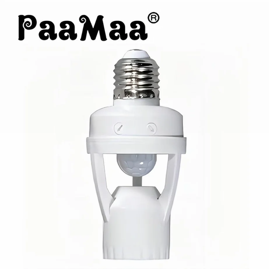 

PaaMaa 360 Degrees PIR Human Induction Motion Sensor LED Night Lamp Socket Base E27 AC 85V-265V Delay Time Adjustable Switch