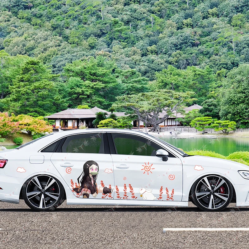 

Anime Sticker Car Full Wrap Sticker Car Decal Decorative Cut Body Racing Graphic Decal Vinyl Wrap Modern Design Red Retro