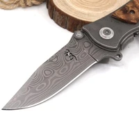 high quality damascus outdoor folding knife portable camping knives outdoor security defense pocket edc tool by57