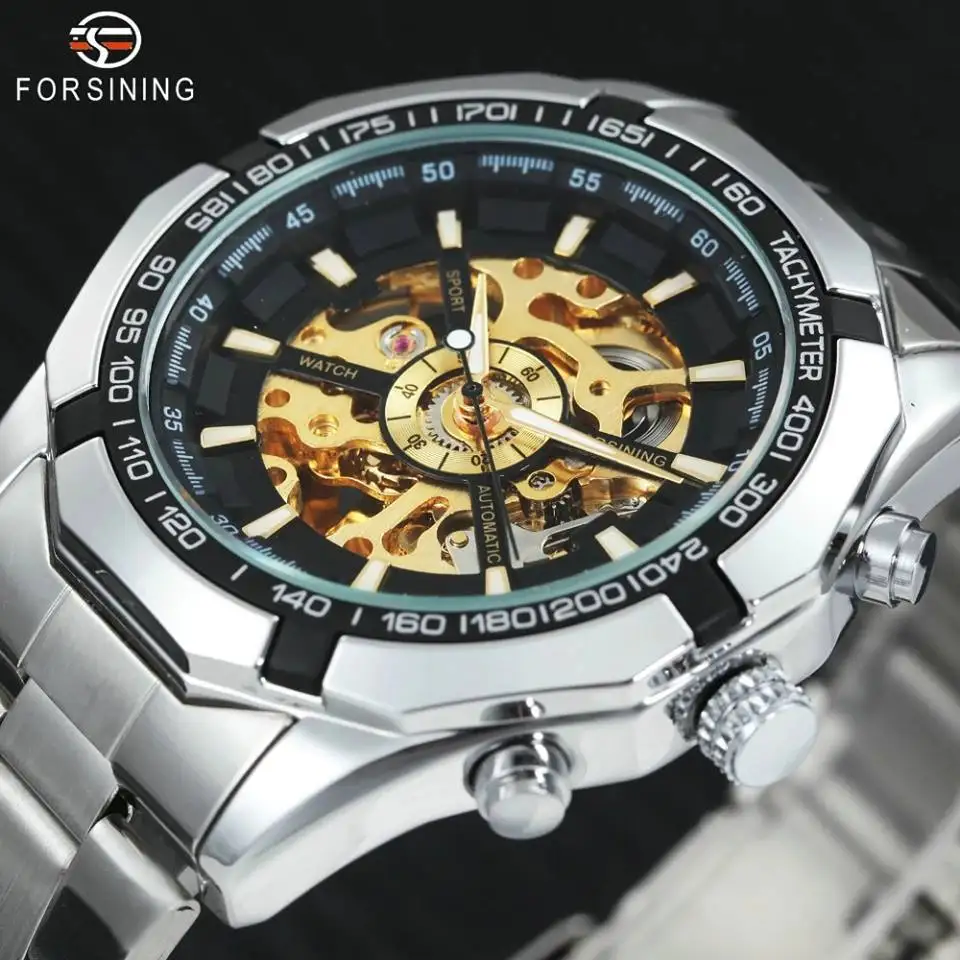 

Forsining Men Watch Hollow Business Automatic Mechanical Watches Waterproof Luminous Winner Men's Wristwatch Relogio Masculino