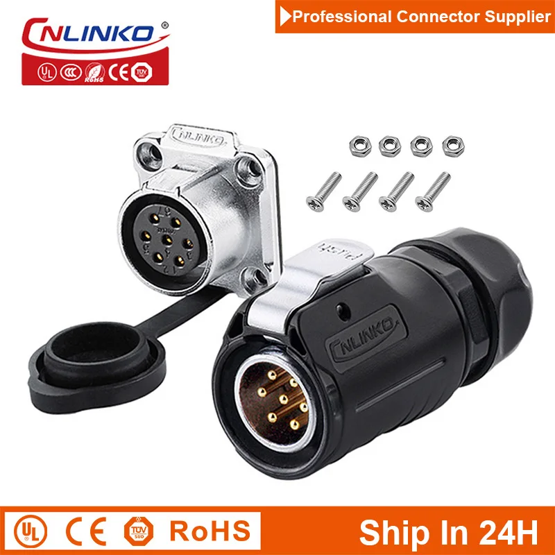 

Cnlinko LP20 7Pin M20 IP67 Waterproof AC DC LED Industry Circular Cable Wire Power Connector Male Female Plug Socket Joint