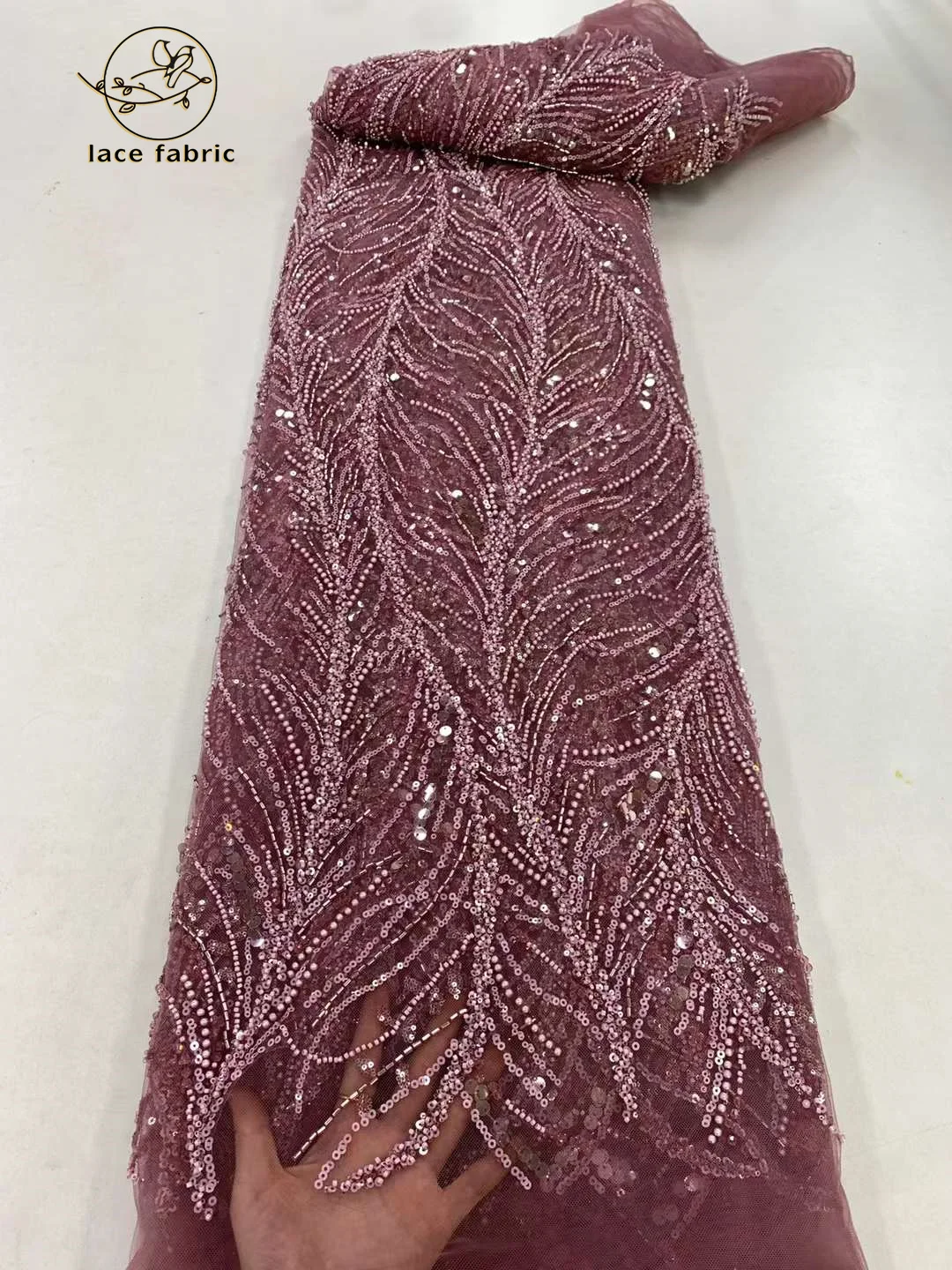 

Luxurious Beads Lace Fabric 2023 High Quality African Beaded Groom Embroidery Nigerian French Beads Lace Fabrics For Sew Wedding