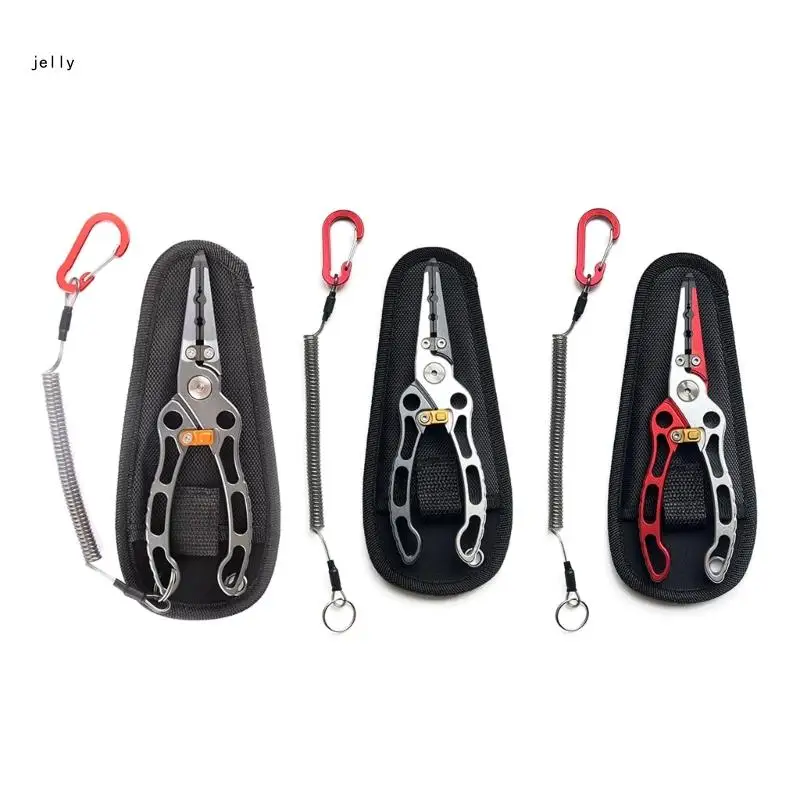 

448C Aluminum Alloy Fishing Lip Holder Fish Plier Grippers Line Cutter Grip Multifunctional Grabber Keeper Fish Hook Remover