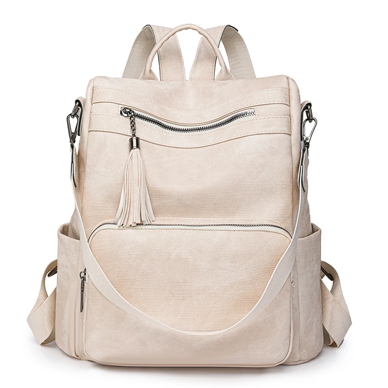 2024 противоугонный рюкзак женские винтажные кожаные рюкзаки студенческие