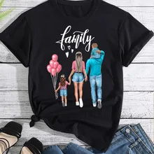 T-shirt Women Family Mother Mom Dad Print Tops Casual 90s Fashion Trend Clothes Women Graphic Tshirt Top Lady Female Black Tees