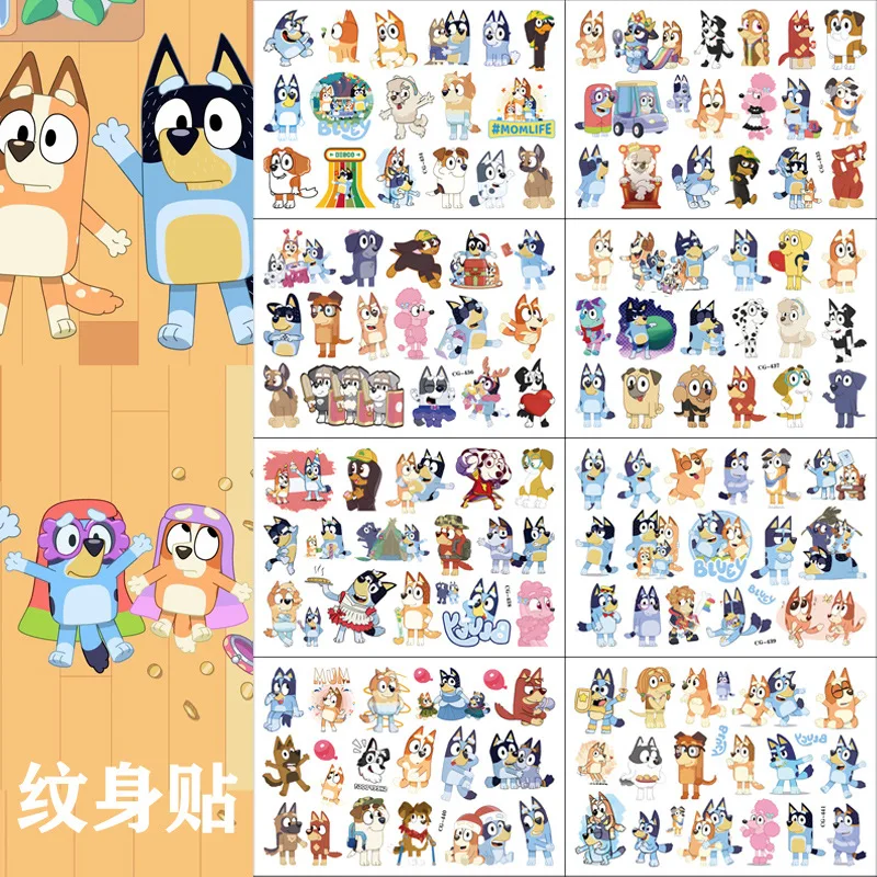 

Original Anime Blueyes Temporary Tattoo Stickers Action Figure Surprise Cartoon Kids Girl Boy Birthday Gifts Toys