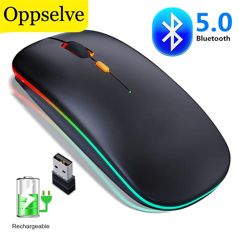 

Wireless Mouse Bluetooth RGB Rechargeable Mouse Wireless Computer Silent Mause LED Backlit Ergonomic Gaming Mouse For PC Laptop