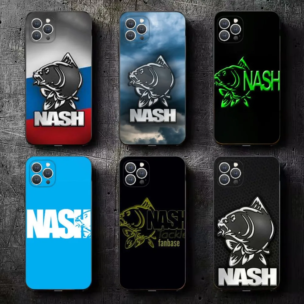 Чехол для телефона с логотипом Nash Fishing iPhone 16 15 14 13 12 11 Plus Pro Max XS X XR SE Mini 8 7 мягкий