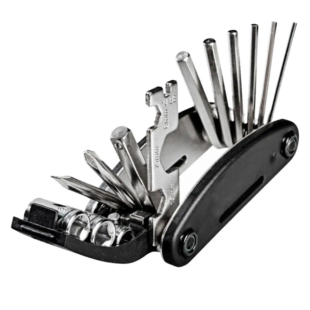 

16 In1 Bike Bycicle Cycling Mini Fold Repair Tool Kit Multi-Function Hex Wrench Nut Tire Repair Hex Allen Key Screwdriver Socket