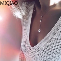 europe and the united states and south korea fashion personality simple five pointed star pendant necklace womens new