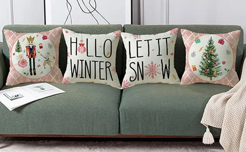 

Christmas Throw Pillow Covers Decorative crafted Christmas Pillowcase Cushion for indoor homer christmas festival party decor