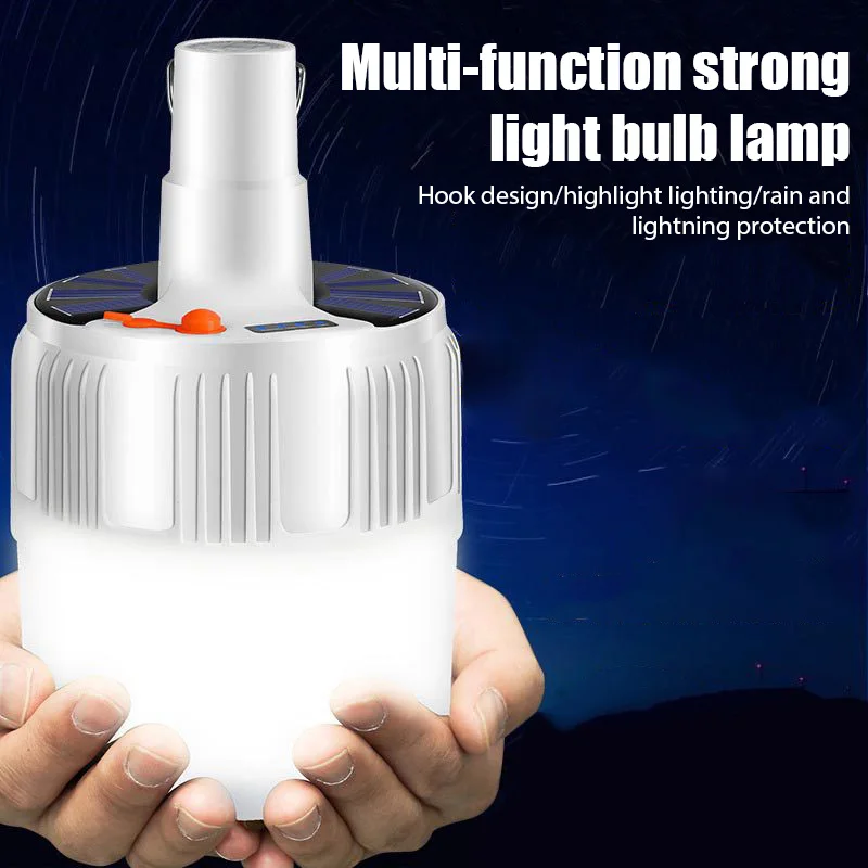 

USB перезаряжаемая высокомощная Солнечная лампа для кемпинга, портативные фонари для дома и улицы, экстренные фонари для барбекю и пешего туризма