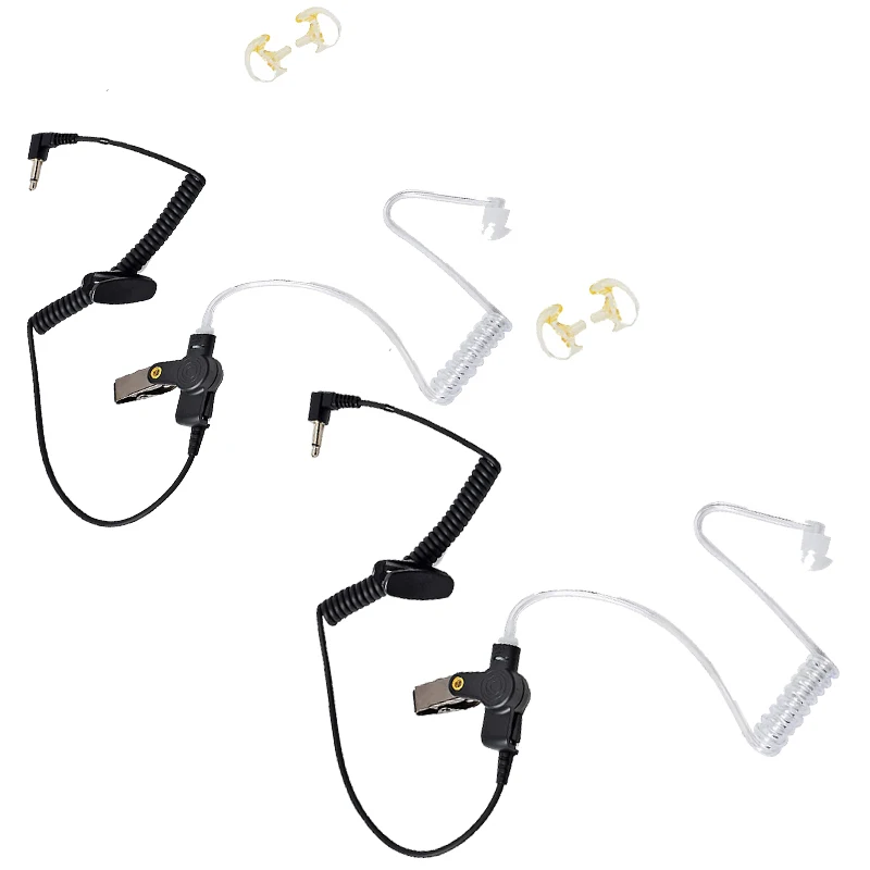 （2 Packs）3.5mm Acoustic Air Tube Earpiece Police Radio Headset+Medium Replacement Earmolds for Motorola Radio Speaker Mics