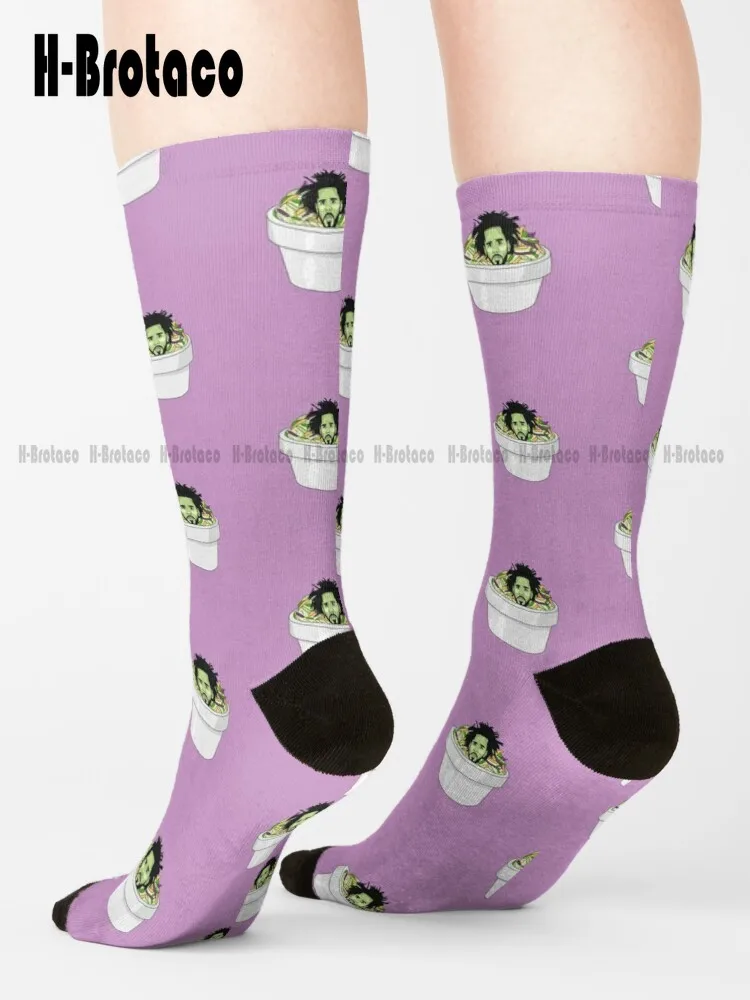 

J Cole Slaw J Cole Cole Slaw Rappers As Food Socks Slipper Socks Comfortable Best Girls Sports Custom Gift Gd Hip Hop Cartoon