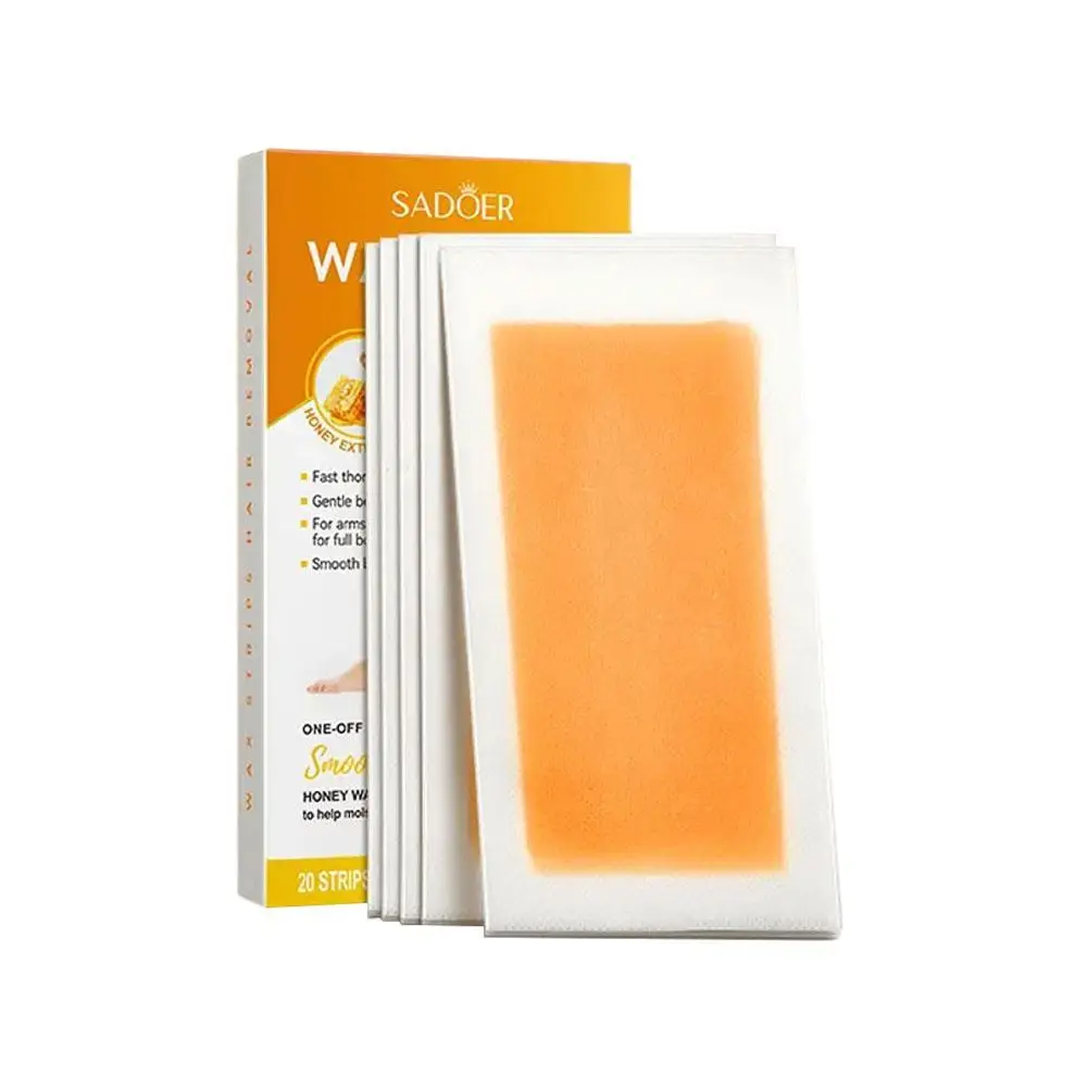 20 штук = 10 листов SADOER Восковая полоска для удаления волос Бумажный крем с алоэ