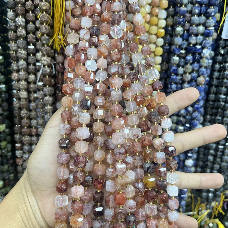 Граненые натуральные лазурит квадратные свободные бусины-разделители