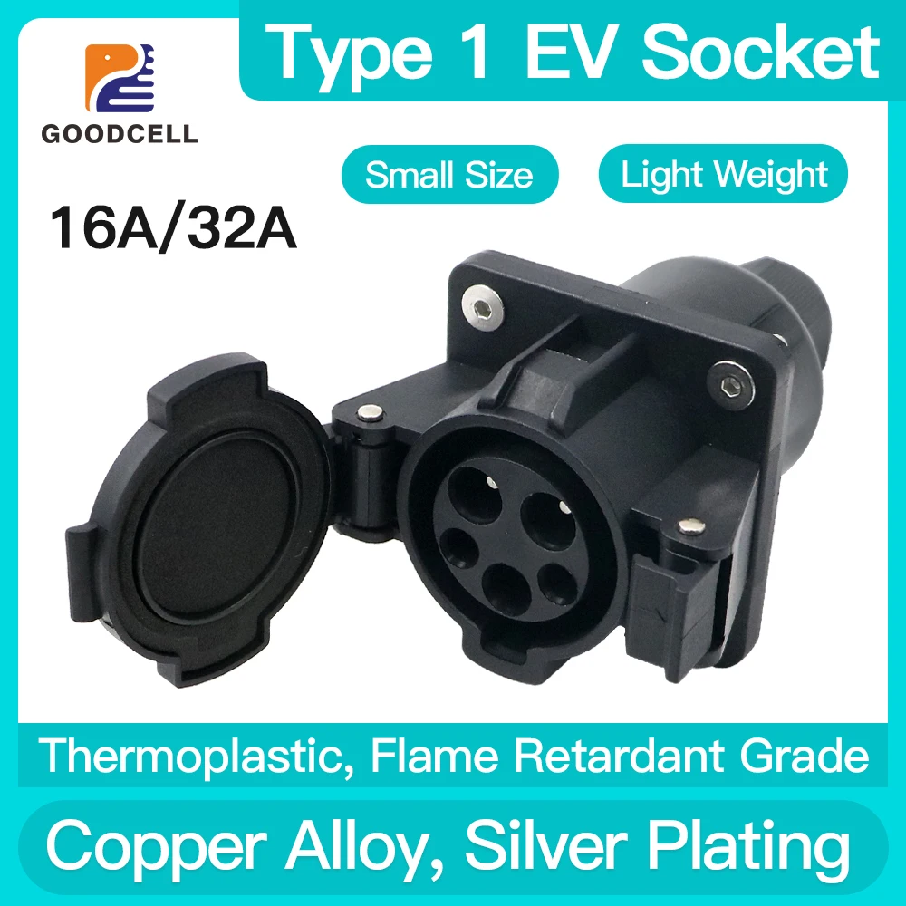

32/50A 1P 7.2/9.2KW Type 1 SAE J1772 Standard Charger Connector Car Ev Socket Charging For Electric Vehicle Accessories