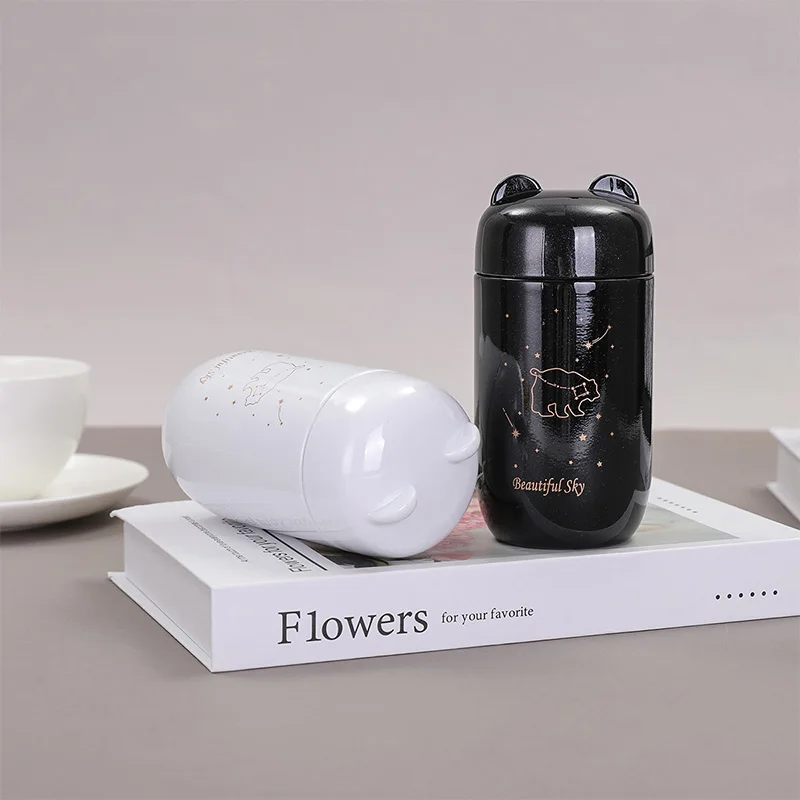 304 Stainless Steel Starry Sky Mini Thermos Bottle 200ML Small Capacity Thermal Mug Leakproof Constellation Pattern Vacuum Flask