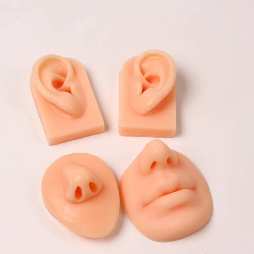 1PCS Silicone Ear Model Nose Lips Simulation Artificial Practice Skin For Permanent Makeup Piercing Training Tattoo Tools
