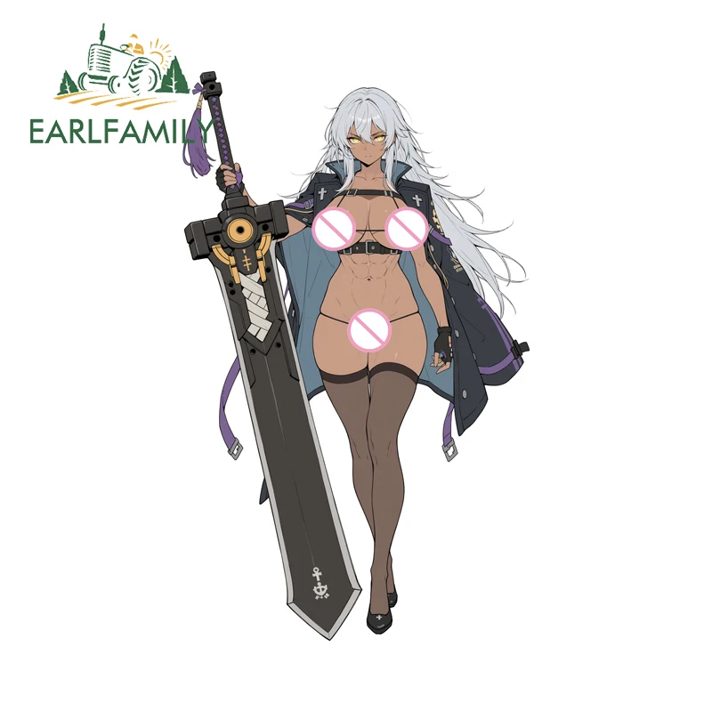 

EARLFAMILY женский фехтовальщик, автомобильные наклейки, хитай, обнаженные лоли, японский кемперван, наклейка для ноутбука, компьютерный хост, Стайлинг автомобиля