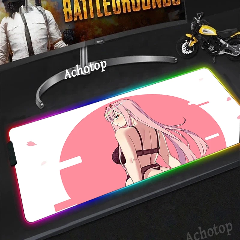 

Zero Two Mousepad RGB Keyboard Cover Desk-mat Colorful Surface Mouse Pad Waterproof Multi-size World Computer Gamer CS Dota