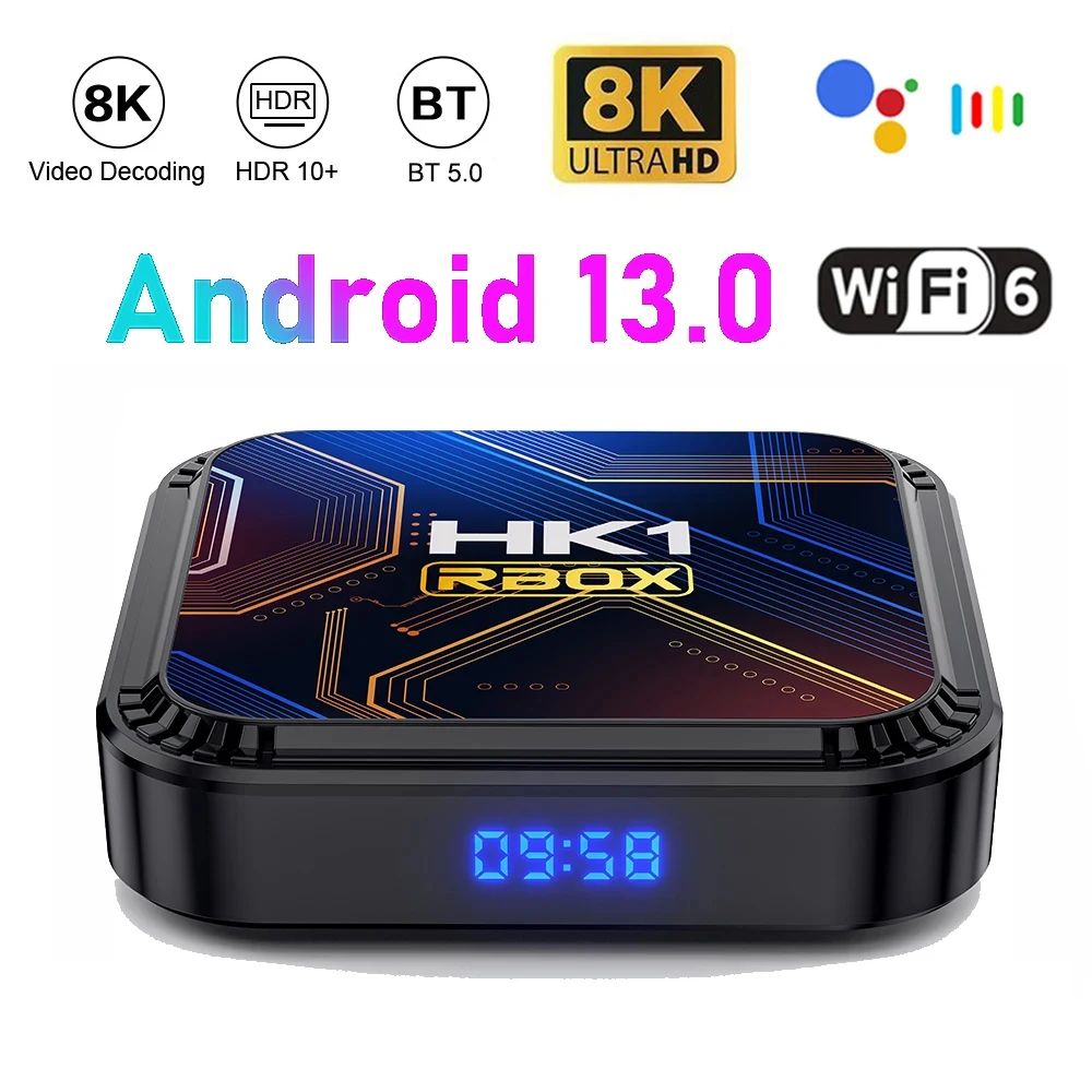 Телеприставка Смарт-ТВ HK1RBOX K8S, Android 13 RK3528 8K HDR10 WIFI6 ...