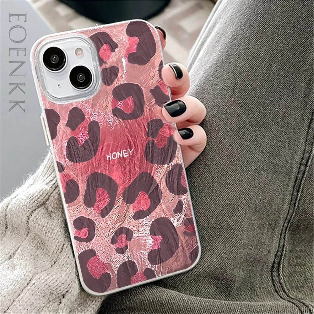 Индивидуальный чехол для телефона с леопардовым принтом iPhone 16 12 15 11 14 13Pro Max XS X XR 7 8