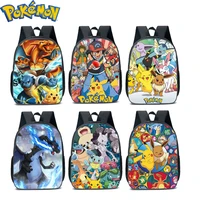14 inches pokemon backpack children school bags pikachu anime cartoon teenager backpacks with pencil case suit student book bag