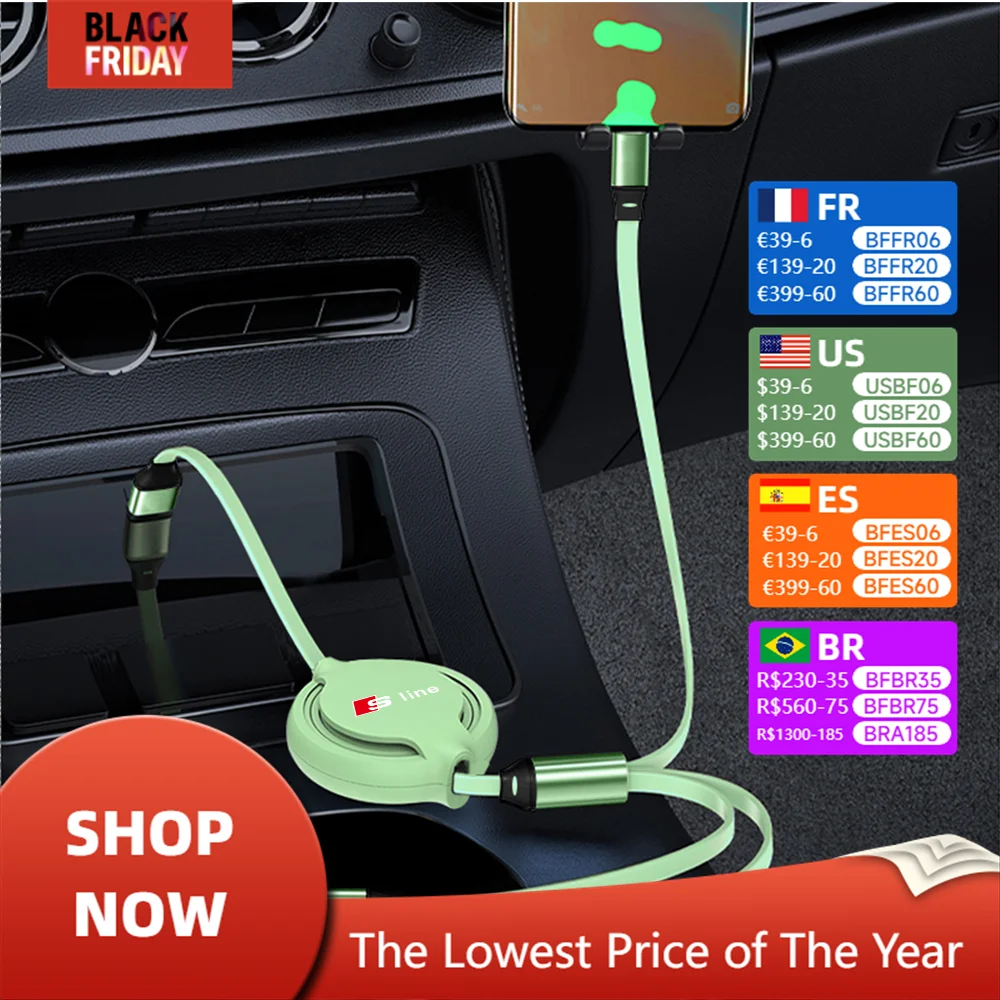 Три в одном кабель для передачи данных USB Автомобильное зарядное устройство с