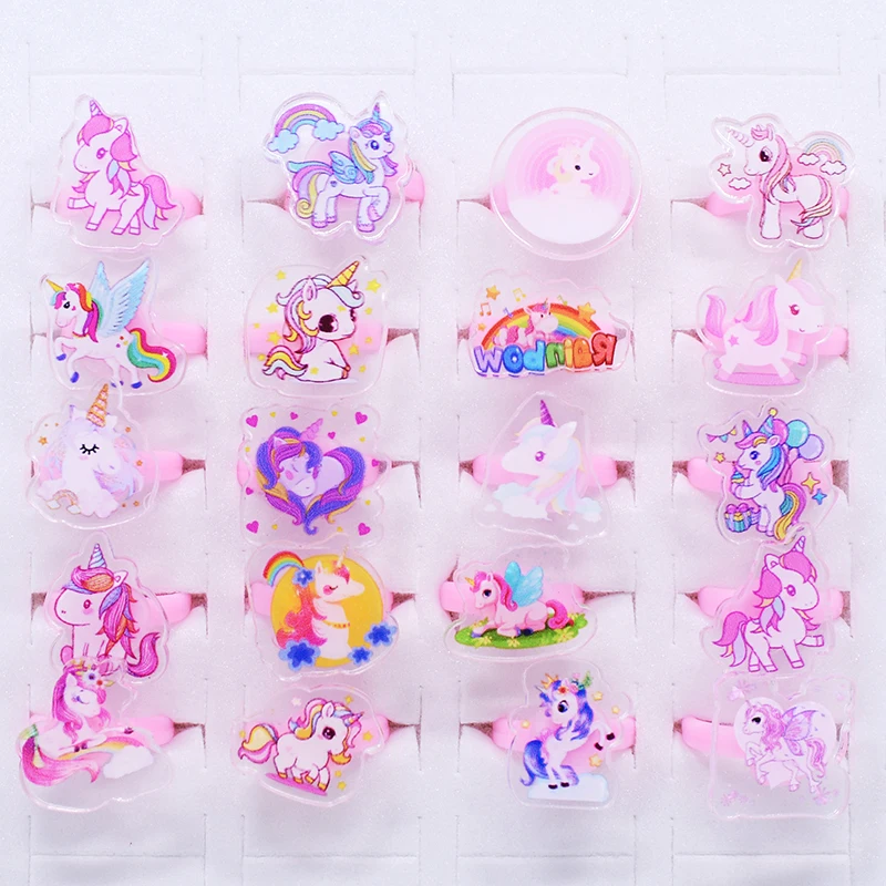 20 шт., детское кольцо в виде единорога