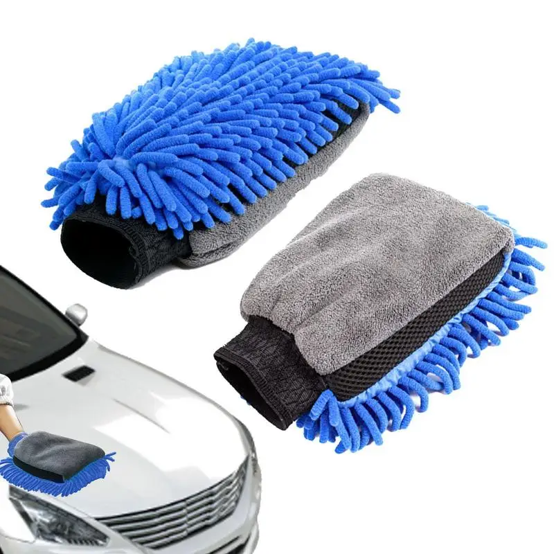 

Car Wash Sponge Car Sponge Glove Wrapped In Soft Plush Fiber Cloth Material Waterproof Car Wash Gloves Winter Car Wash Tools