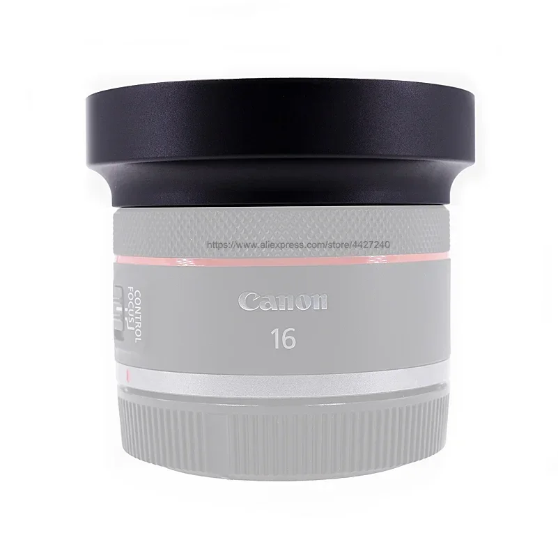 Фото Металлическая байонетная реверсивная бленда для объектива камеры Canon RF 16mm f/2.8 STM на EOS R RP R8 R3 R5 R6 Mark II заменяет EW-65C №2