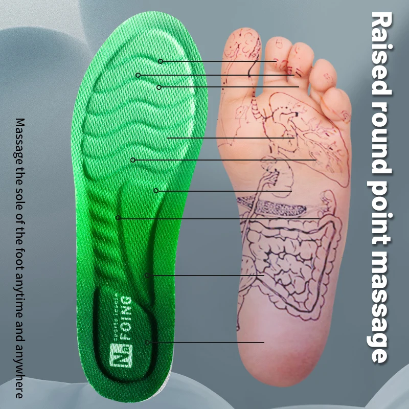 2023 Comfort Elastomeric Sport Breathable Insoles for Shoes Sole Rubber Cushion Running Shock-Absorbant Deodorization Soft Pad