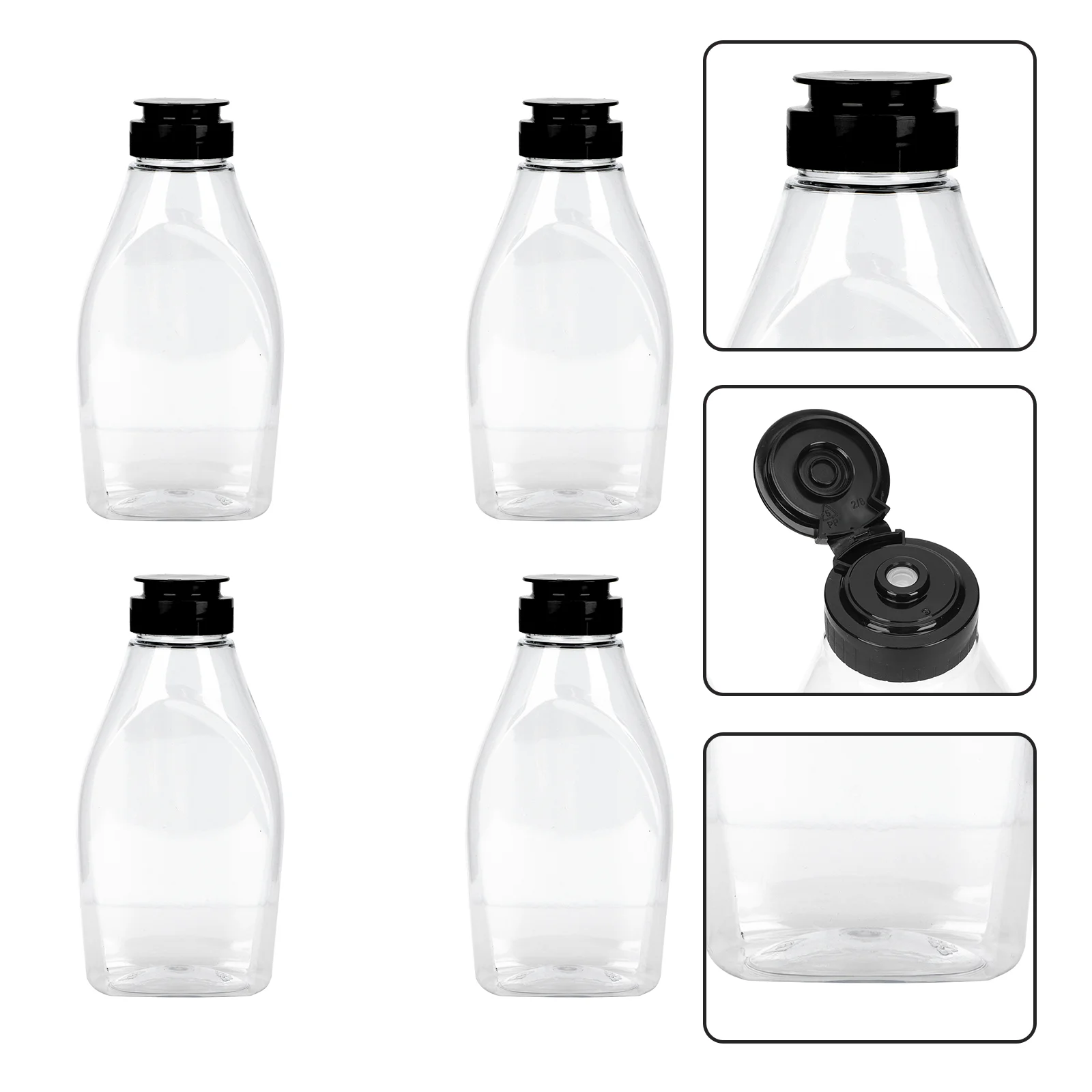 

4Pcs Squirt Bottle Salad Dressing Bottle Refillable Bottle Ketchup Bottles Condiment Bottle