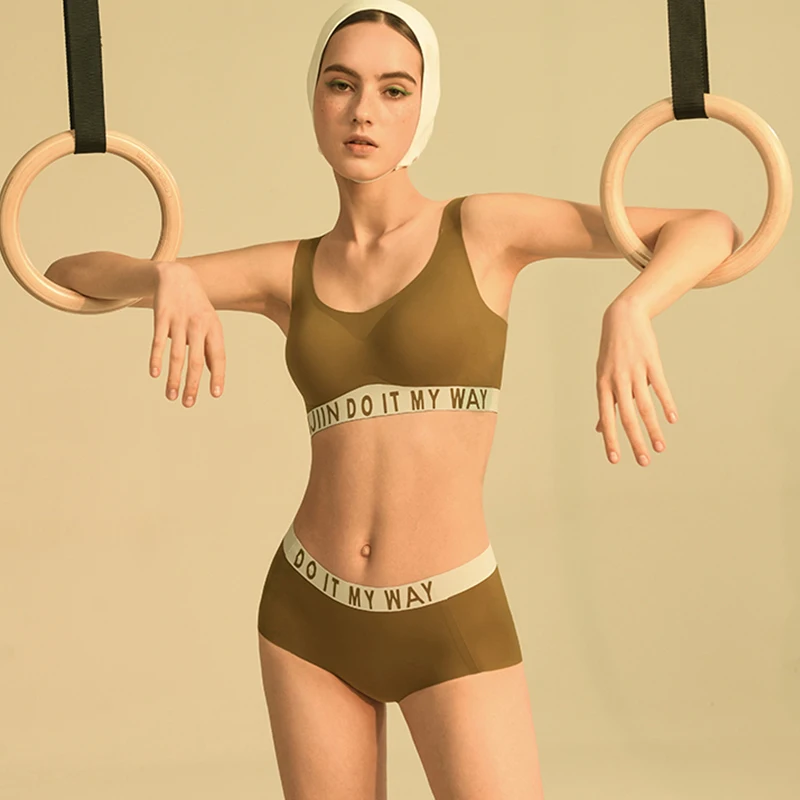 Sujiin Women's Brassiere Fitness Crop Tops Seamless Sports Bra Women Comfortable Push Up Wireless Gym Yoga Bra Female Underwear