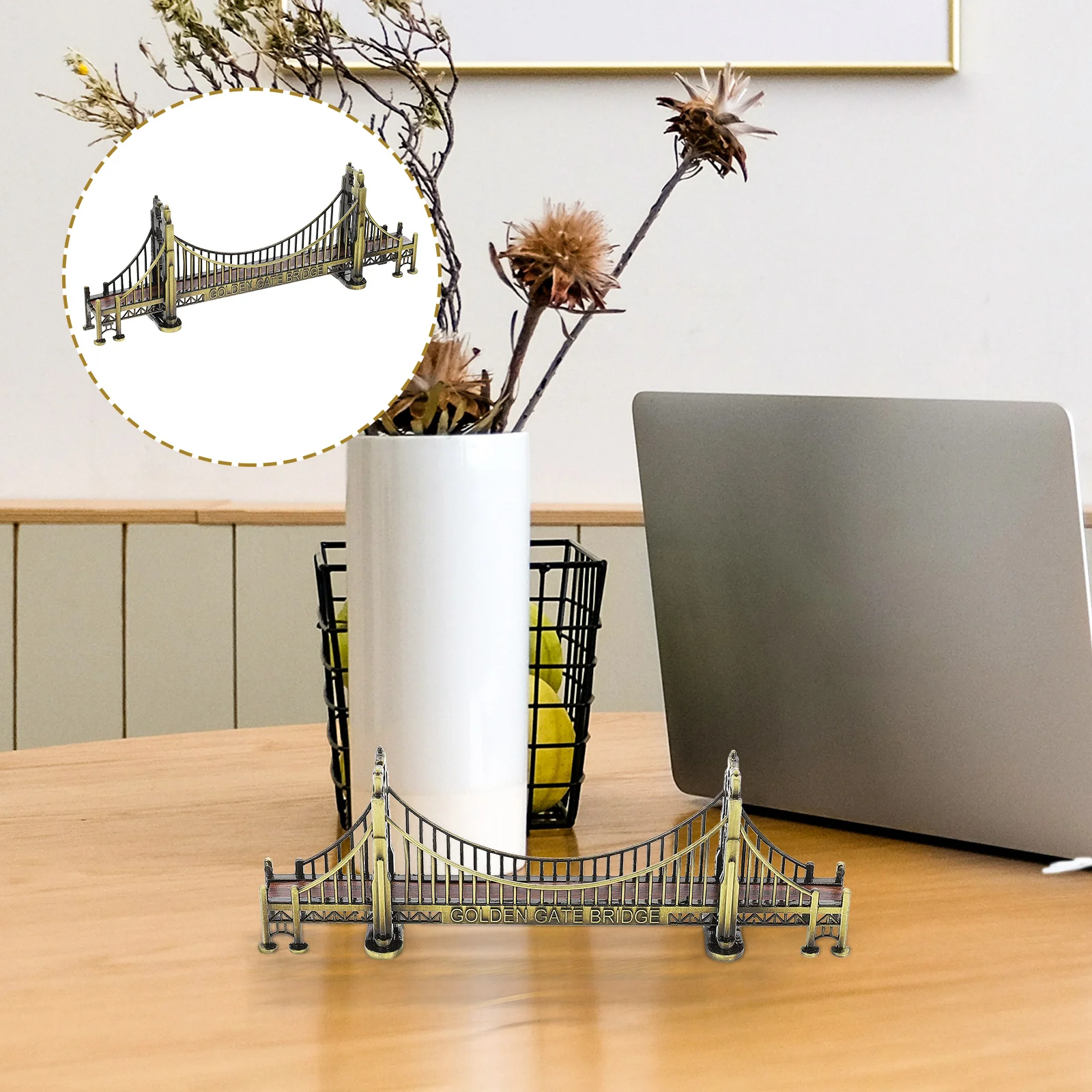 

Bridge Model Sculpture Alloy Decorative Bridge Model Toysationss Miniatures Figurines Desktop Alloy Bridge Model