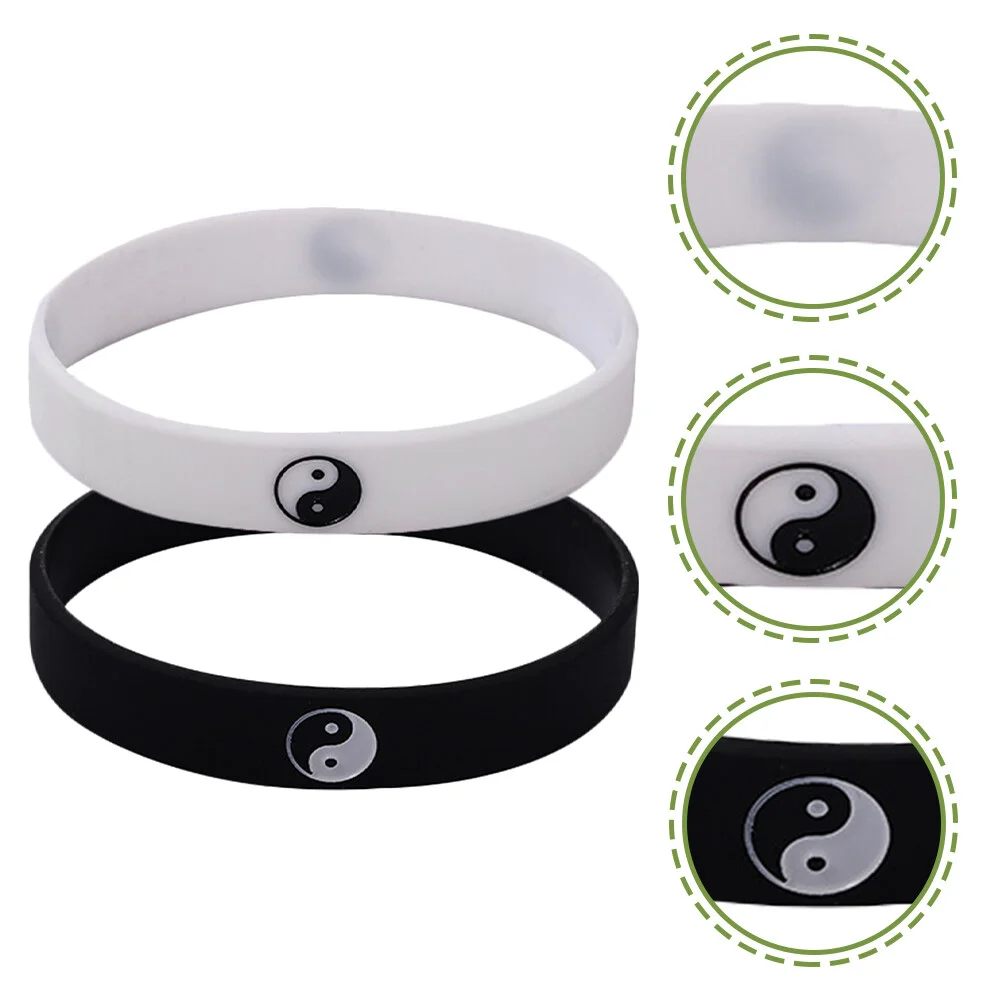 

2 Pcs Tai Chi Bracelet Women Rubber Wristbands Silicone Men’s Energy Yin Yang Silica Gel Bracelets Jewelry Miss Couples