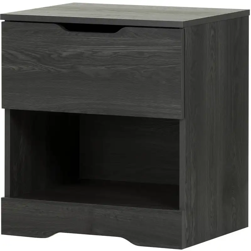 

1-Drawer Nightstand - End Table with Storage Gray