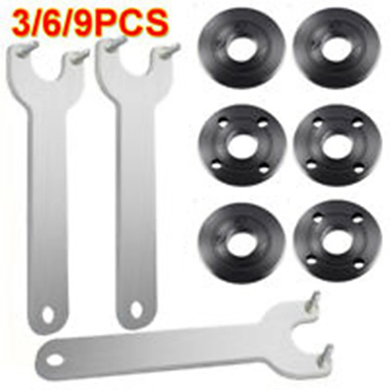 

1/2/3set Angle Grinder Inner Outer Flange Nut Set W/ Wrench Replacement for Electric Drill Conversion Angle Grinder Tool
