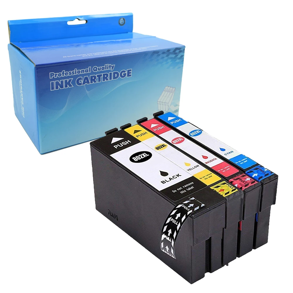 Replacement for Epson 802XL 802 Ink Cartridge Combo Pack compatible with Workforce Pro WF-4740 WF-4730 WF-4720 WF-4734 EC-4020