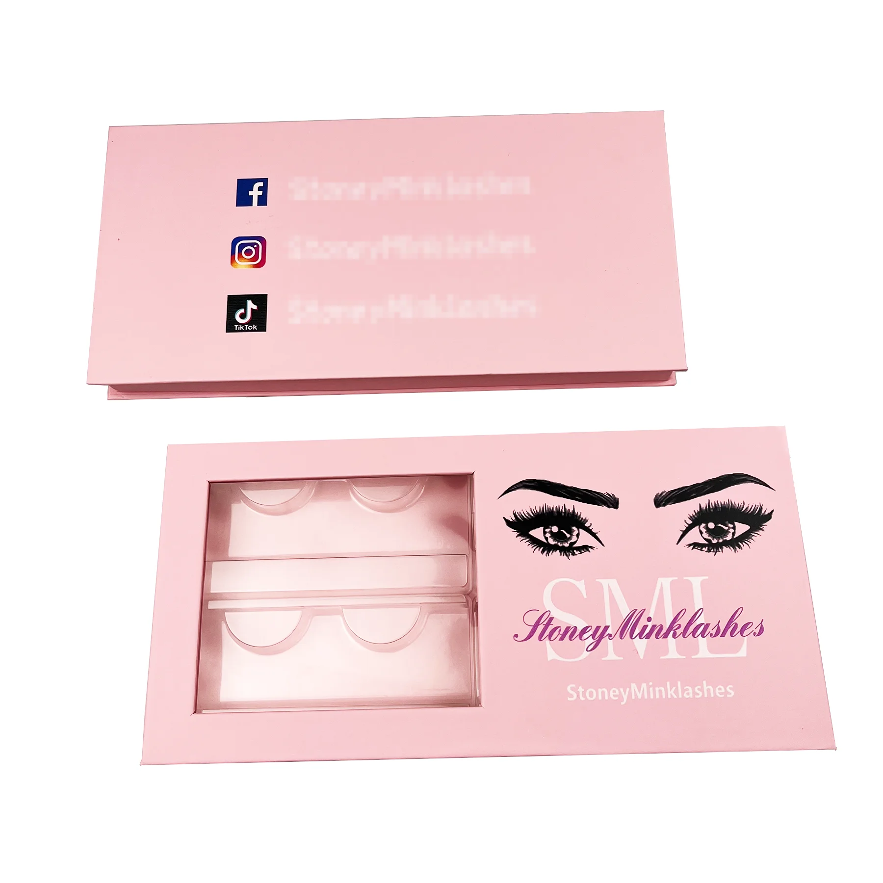 

Wholesale Eyelashes Book 4 pair 3D Mink Lashes Box Multiple Pairs Custom Logo False Eyelashes 3D Eyelashes Package Case Makeup