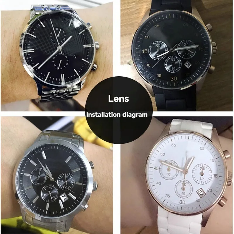 Фото Зеркальные линзы для часов Armani AR2447 AR2448 AR2433 AR2432 AR2411, маска для часов, стеклянная крышка, минеральное прозрачное стекло, детали часов №4