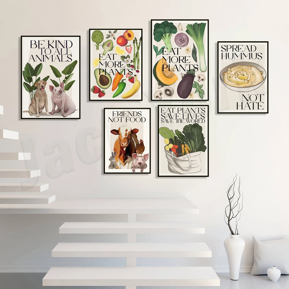 Картина на стену для веганов друзей а не еды есть больше растений добро