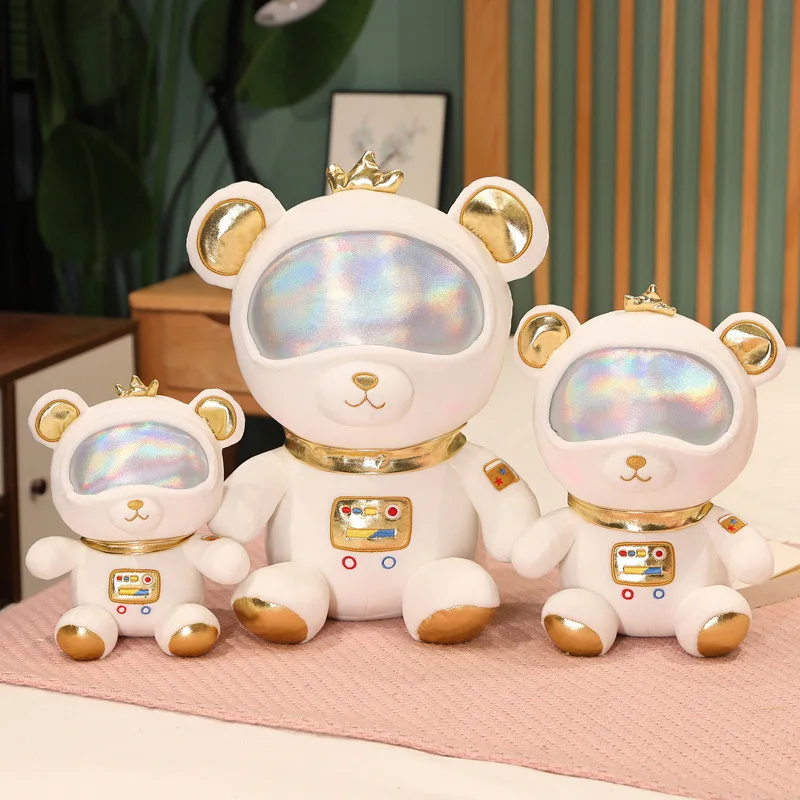 

Creative space bear doll plush toy aerospace teddy bear doll birthday gift personality crown bear sleep bedside decoration
